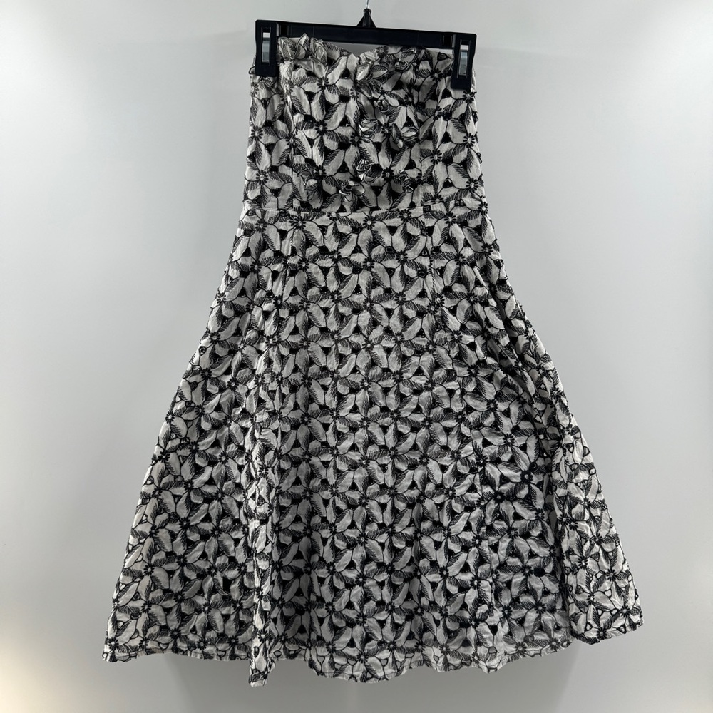 Moulinette Soeurs Floral Overlay Dress Black White Size 0 - Picture 1 of 8
